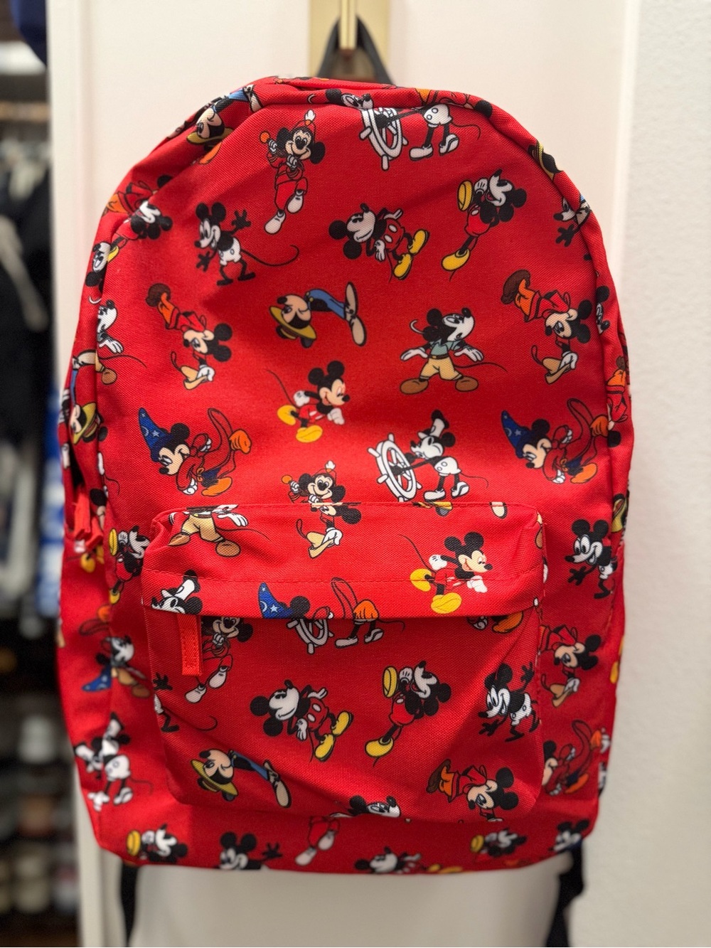 Disney Red Mickey Mouse Allover Print Kids Backpack